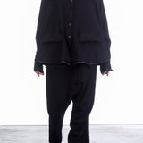 Rundholz Damen Woll Jacke Oversized black stripe