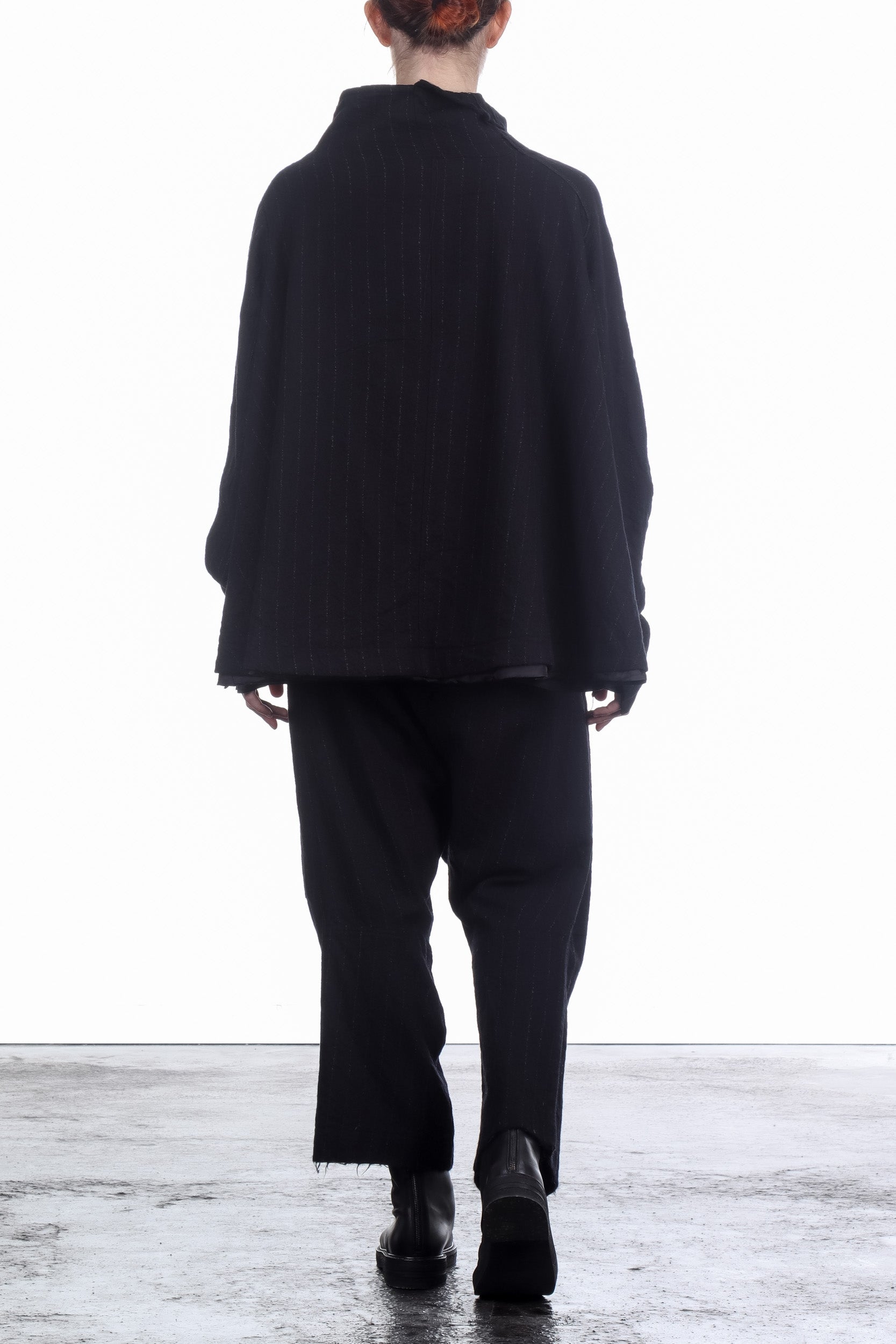 Rundholz Damen Woll Jacke Oversized black stripe