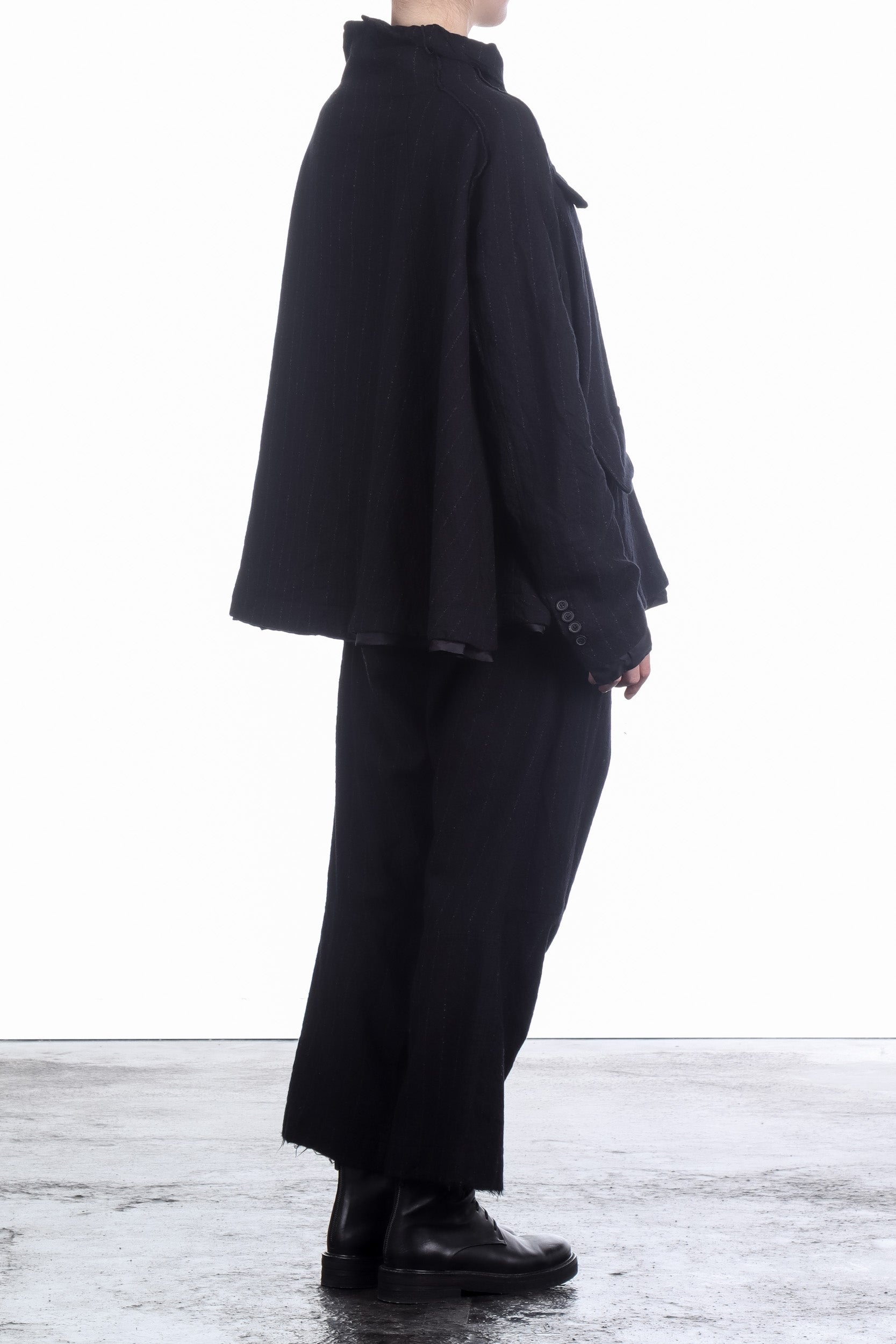 Rundholz Damen Woll Jacke Oversized black stripe