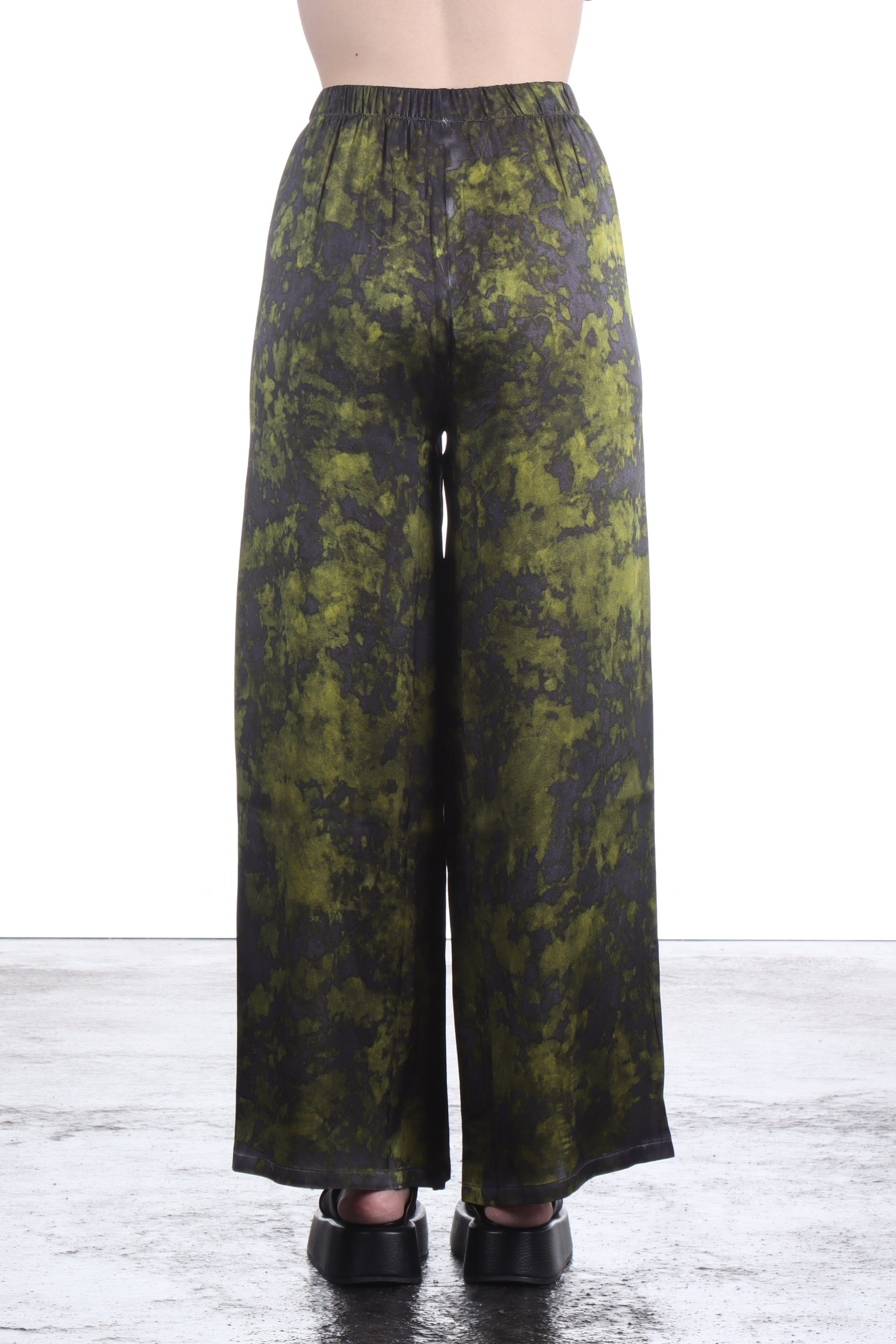 AVANT TOI Damen Seiden Hose weit Camouflage curcuma
