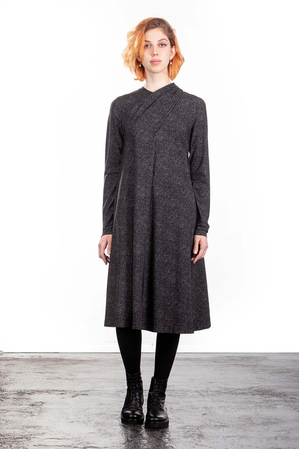 Schella Kann 2 Kleid A-Linie Alloverprint grau