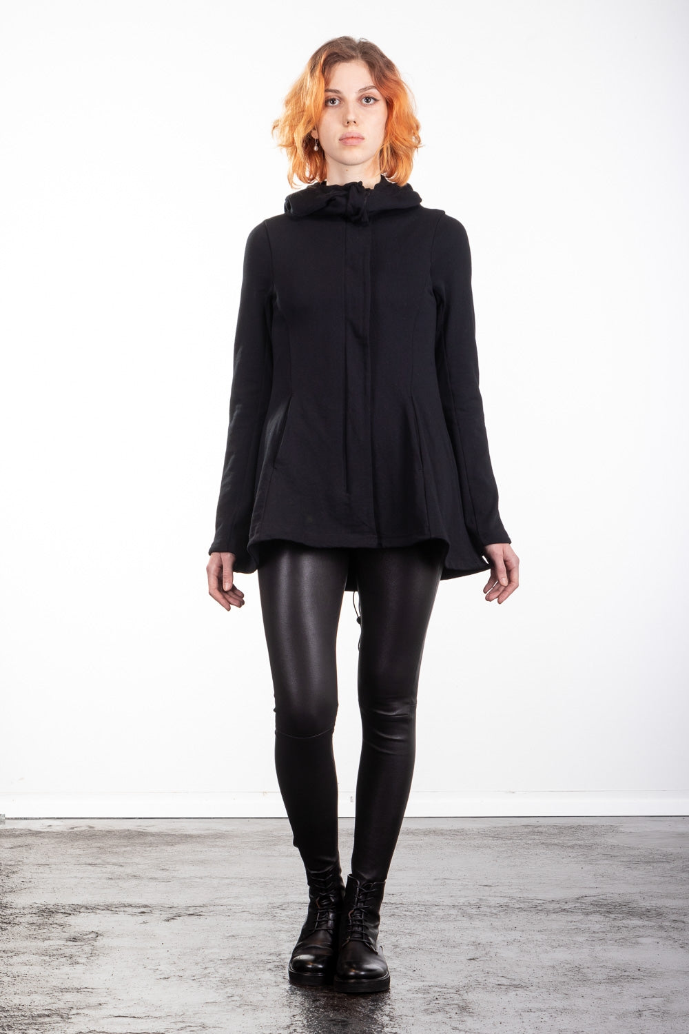 Rundholz Damen Kapuzenjacke A-Linie schwarz