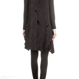 Claudio Cutuli Damen Lederweste Used Look Avantgarde schwarz