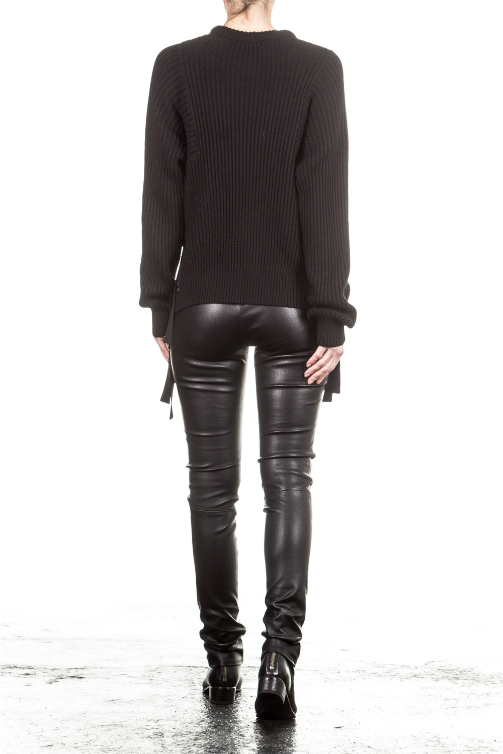 Helmut Lang Damen Strickcape Ripp schwarz