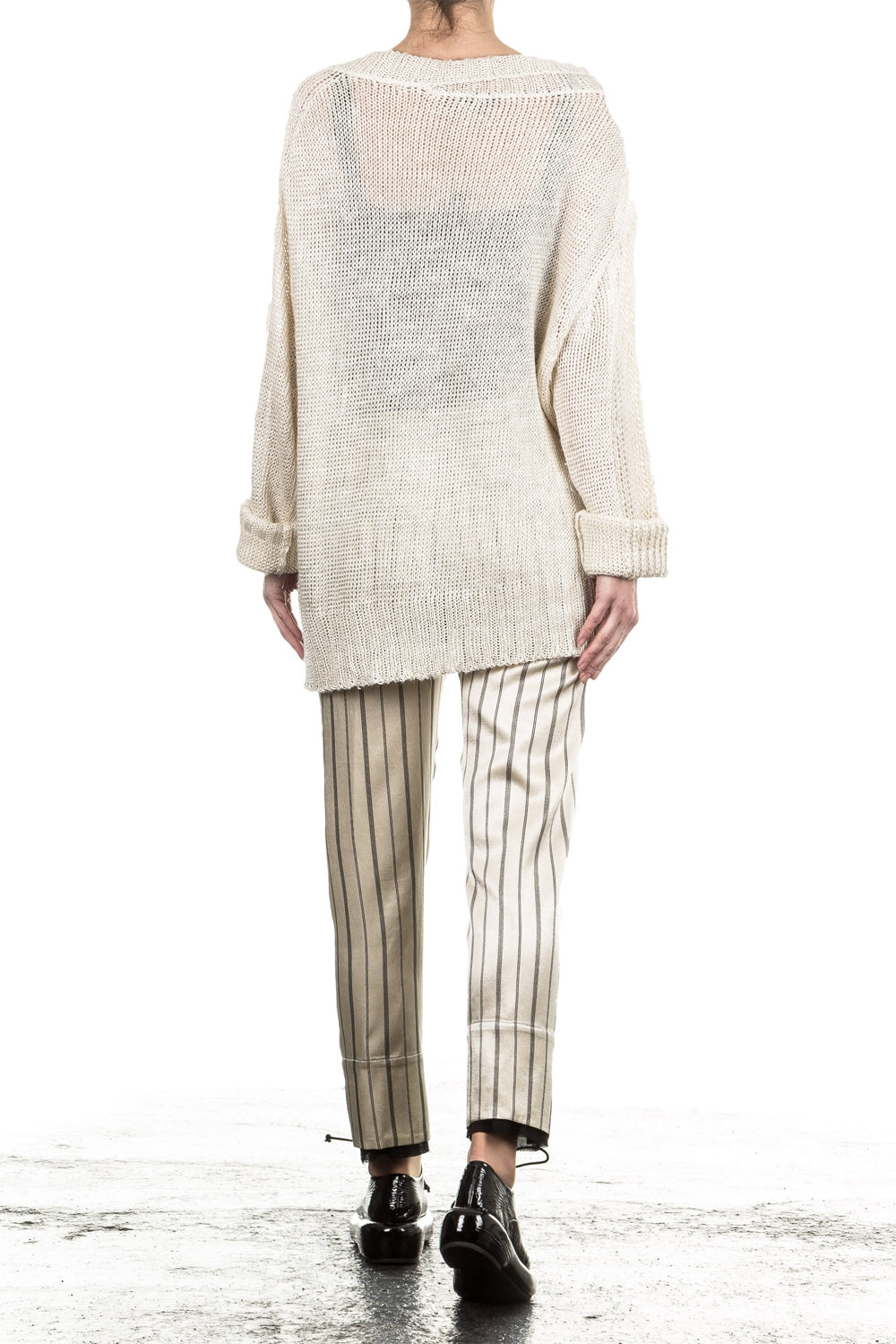 Ann Demeulemeester Unisex Grobstrick Pullover beige