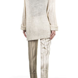 Ann Demeulemeester Unisex Grobstrick Pullover beige