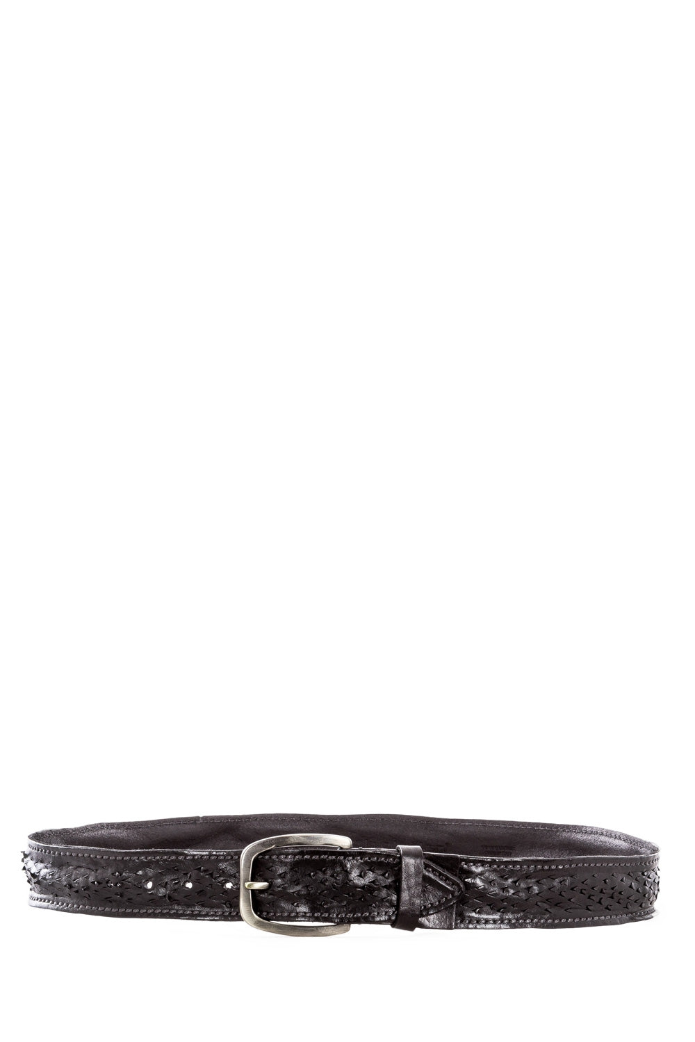 Ralph Gladen Ledergürtel VINTAGE SCHNITT schwarz