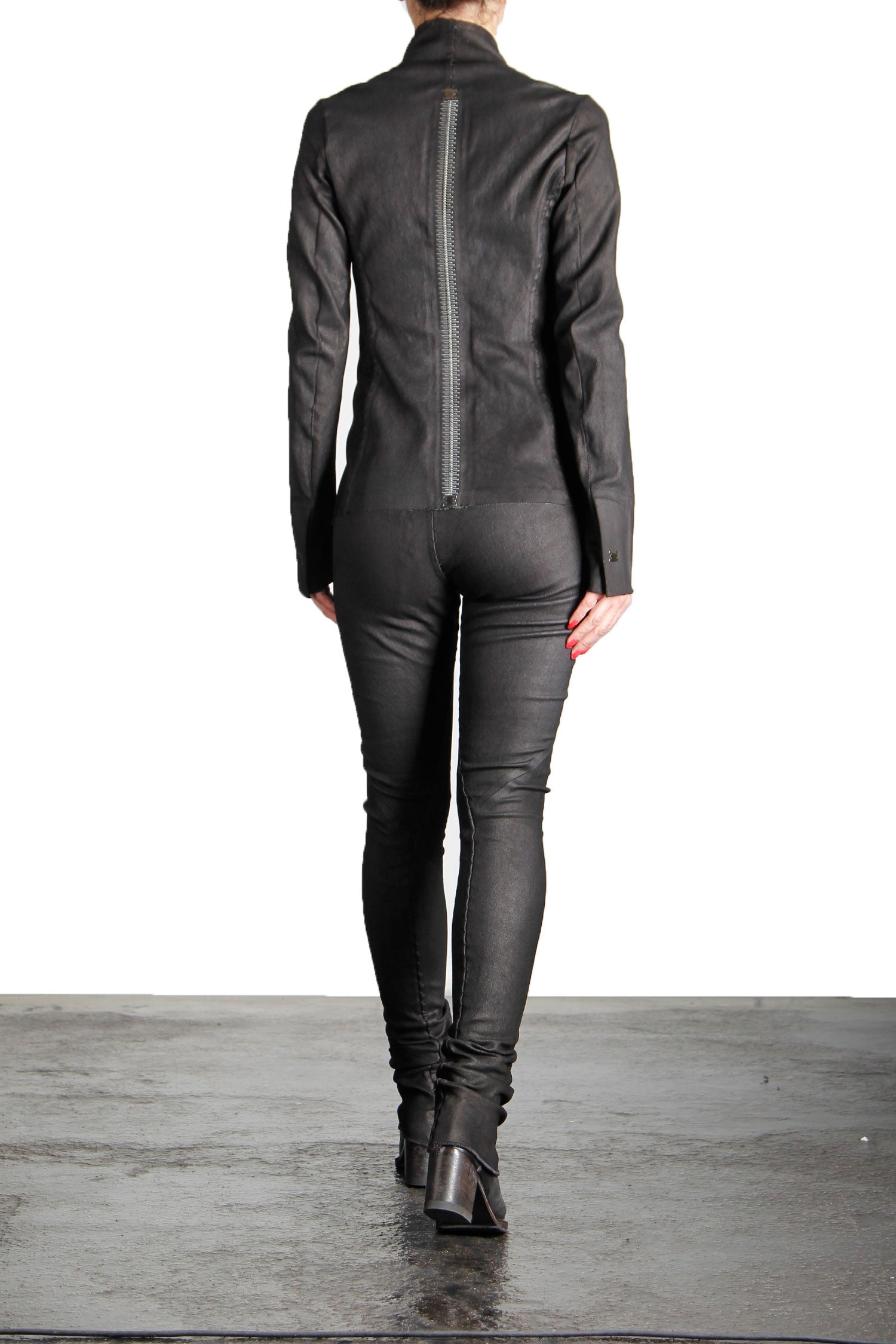 Isaac Sellam Damen Leder Jacke Blouson schwarz