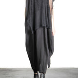 Yohji Yamamoto Damen Kleid Mit Netzapplikation schwarz
