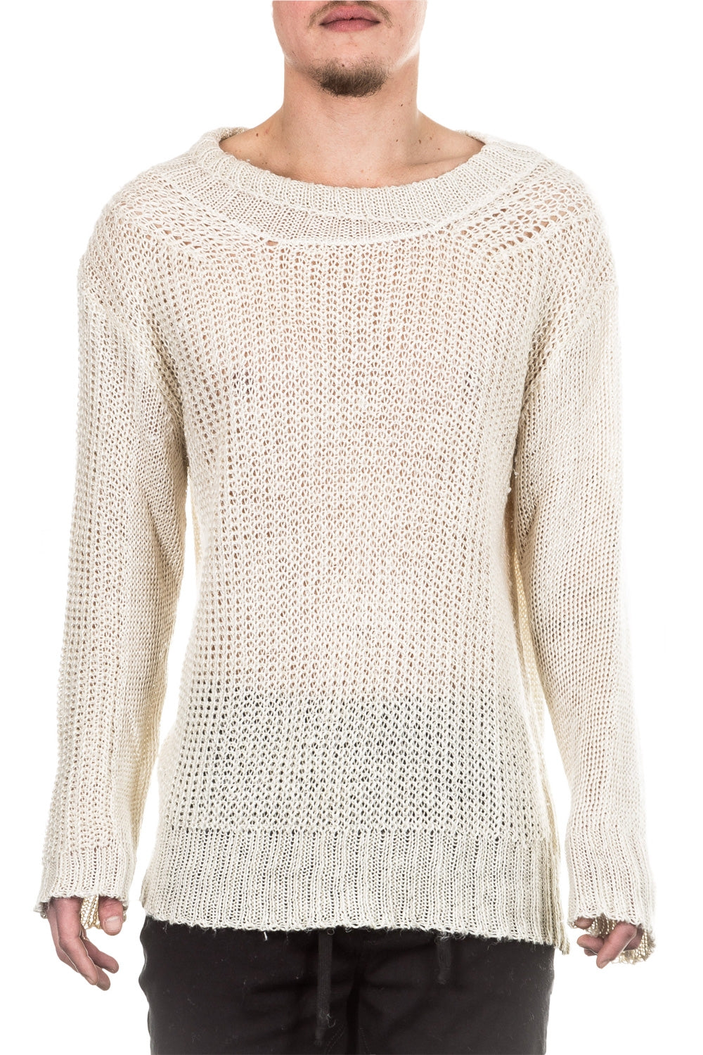 Ann Demeulemeester Unisex Grobstrick Pullover beige