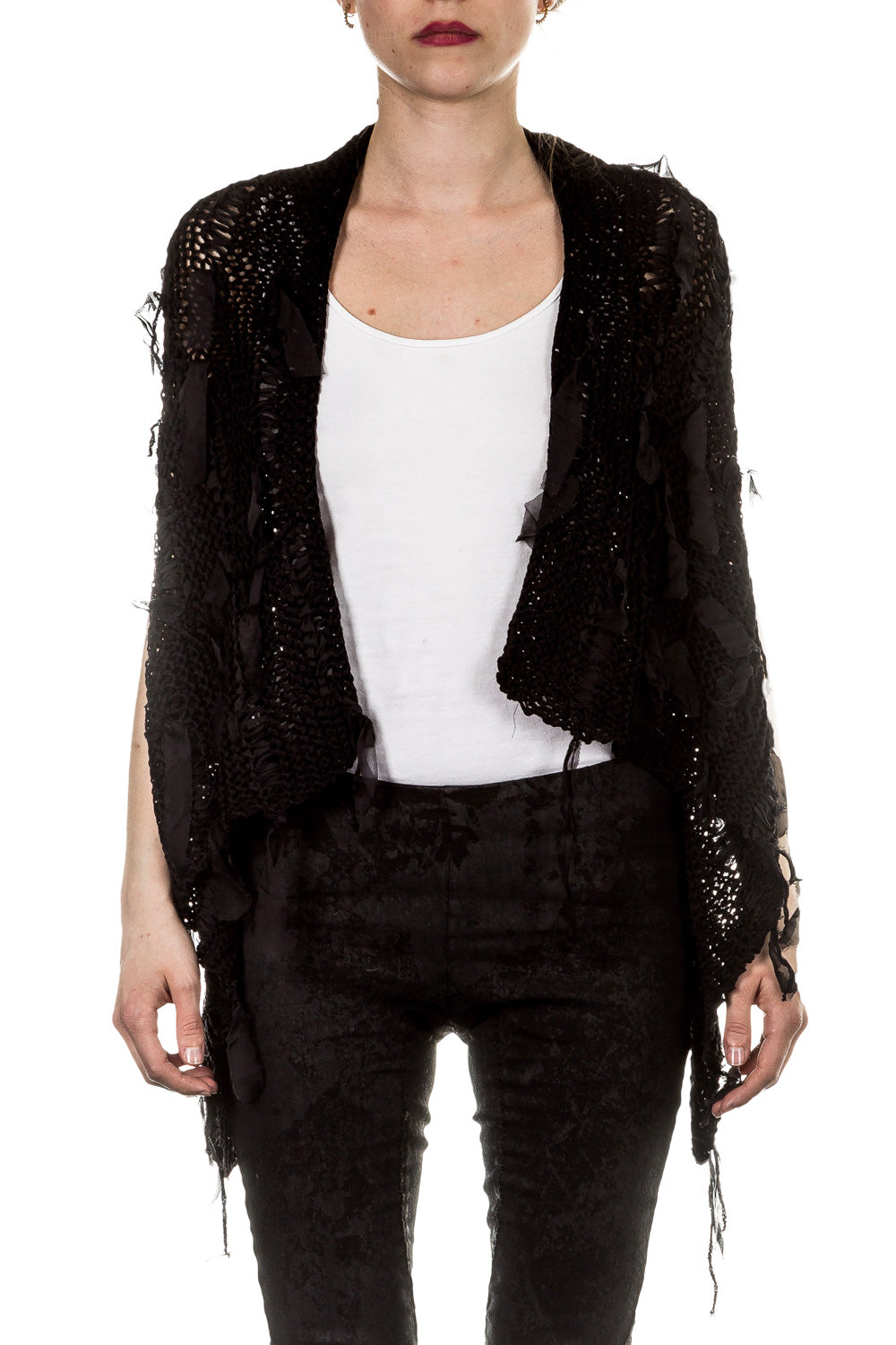 Masnada Damen Strickweste schwarz
