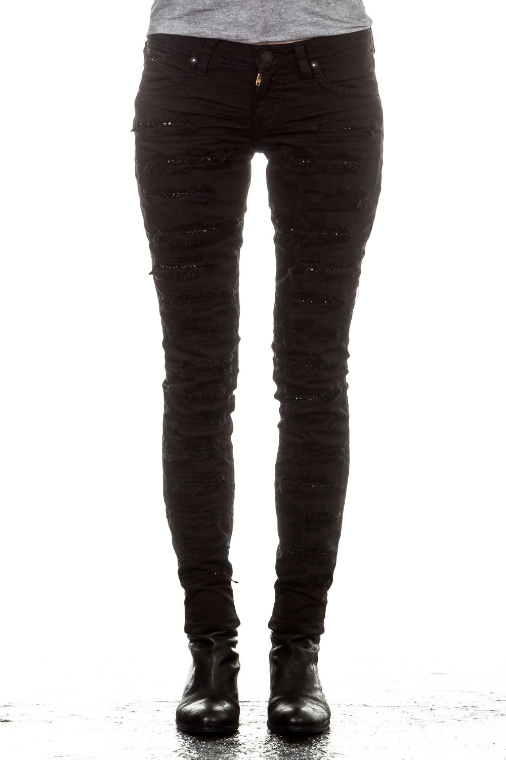 Robin`s Jean Damen Jeans STRASS schwarz