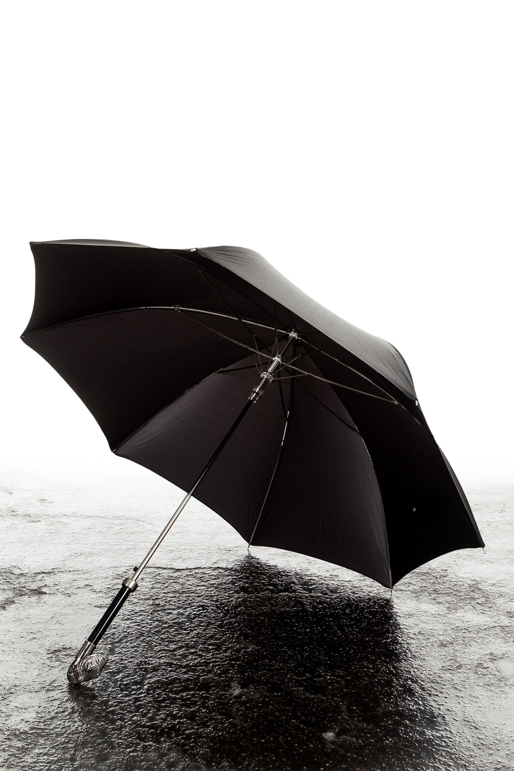 Pasotti Regenschirm mit Schlangenknauf schwarz