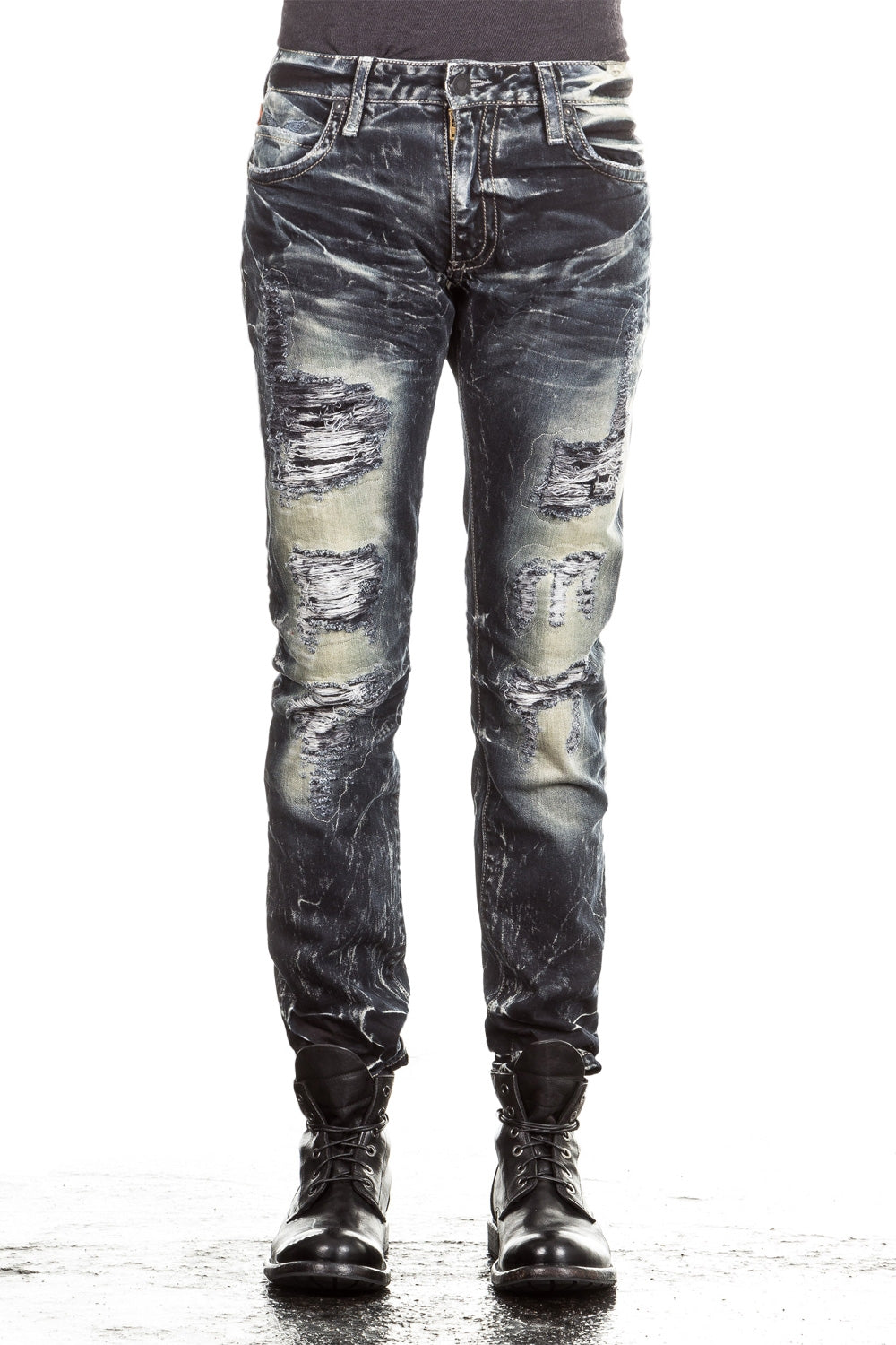 Robin`s Jean Herren Jeans MARLON SKINNY mit Nieten blau