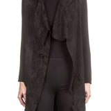 Claudio Cutuli Damen Lederweste Used Look Avantgarde schwarz