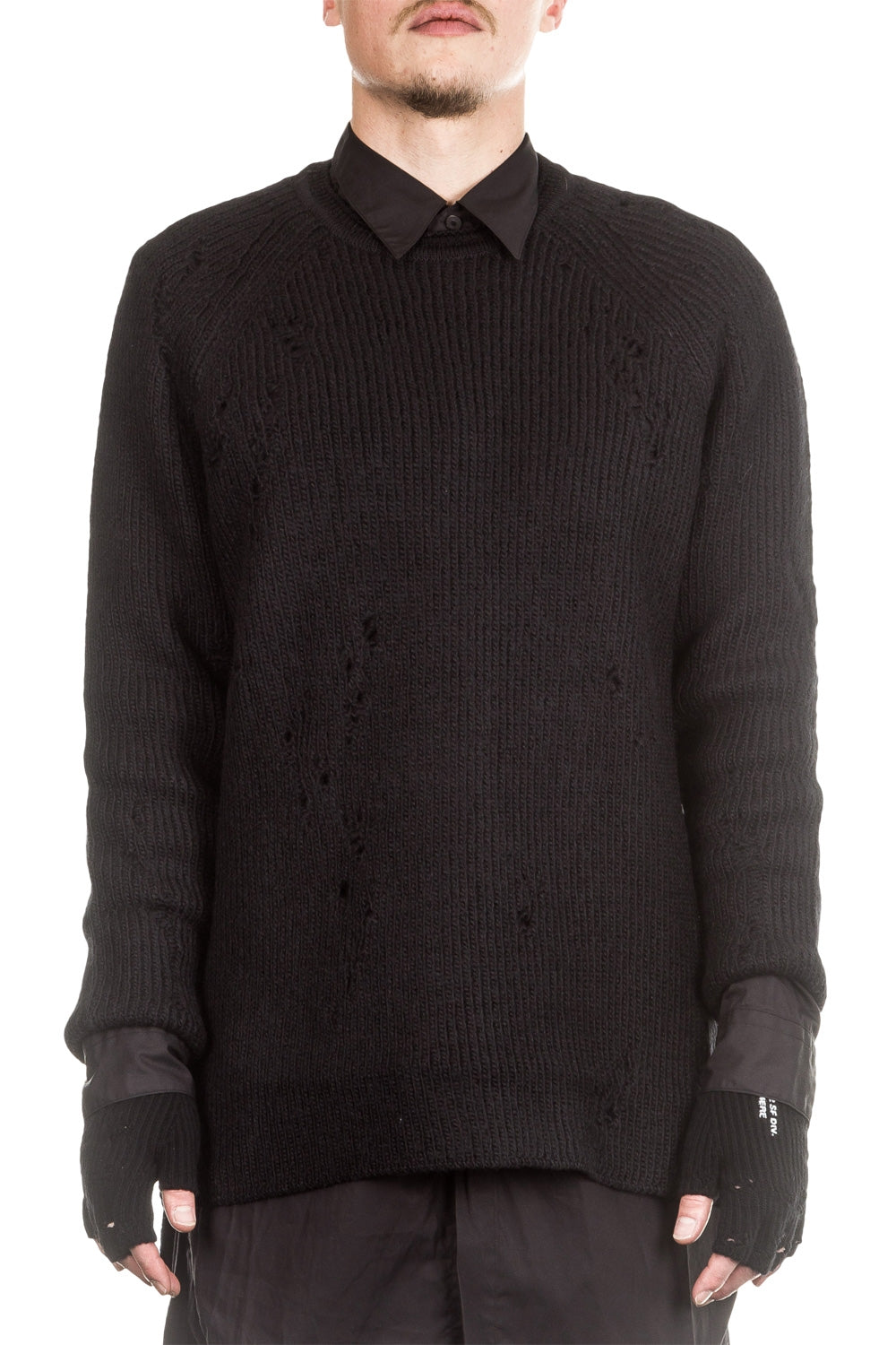 Julius Herren Grobstrick Pullover schwarz