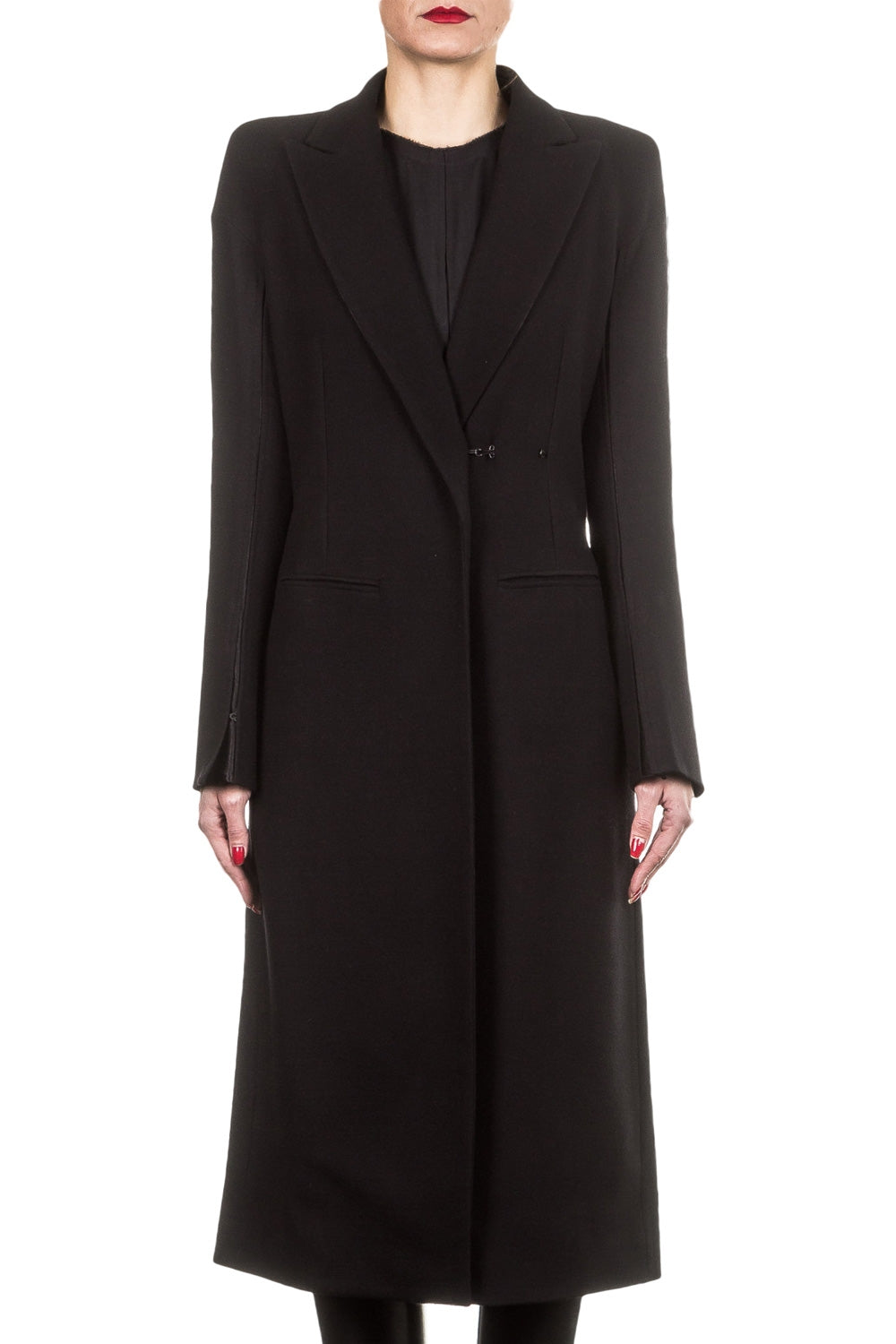 Ann Demeulemeester Damen Wollmantel schwarz