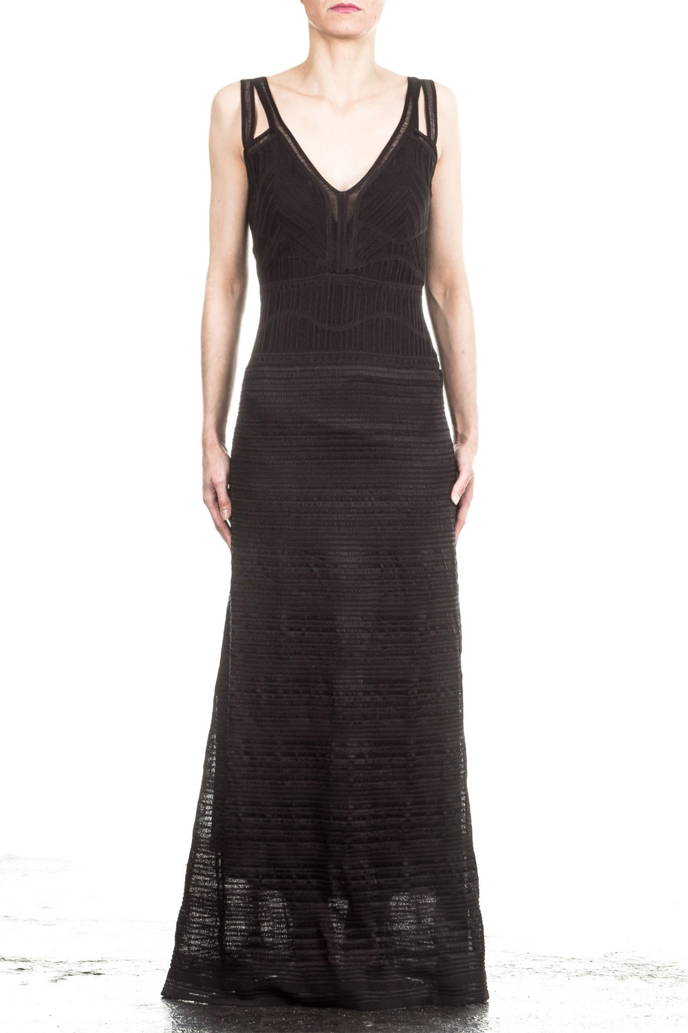 M Missoni Damen Maxi Strick Kleid schwarz