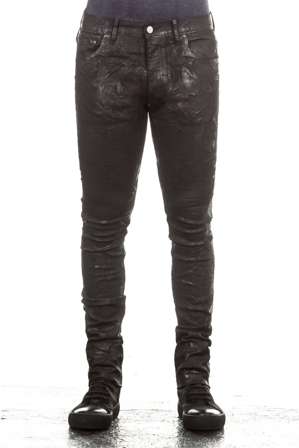 Fagassent Herren Jeans JESUS beschichtet schwarz