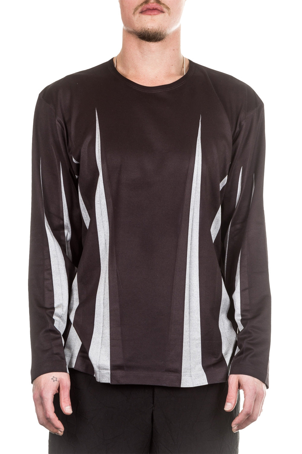 ISSEY MIYAKE Herren Langarm Shirt WRINKLE T schwarz