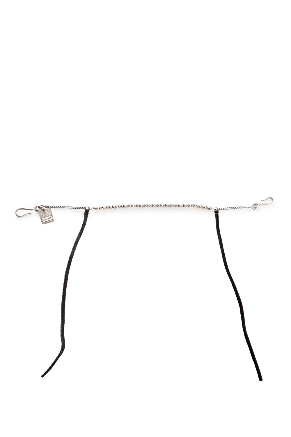 GOTI Silber Armband BR1116 mit Leder schwarz silber