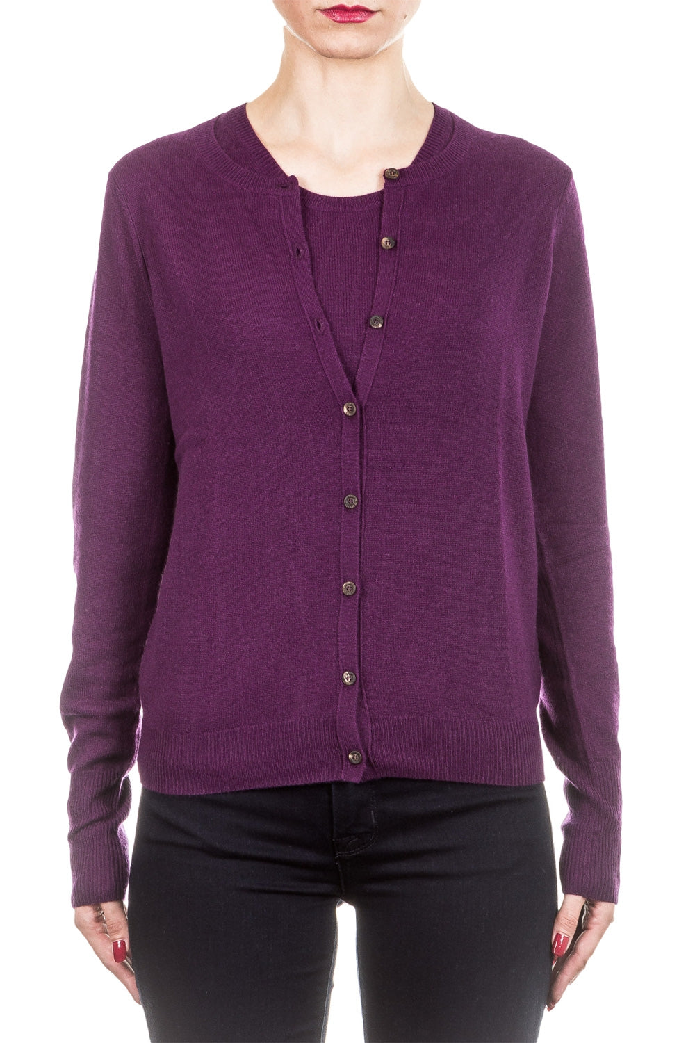 Iris von Arnim Damen Kaschmir Strickjacke COCO brombeer