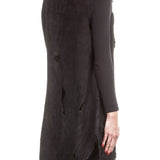 Claudio Cutuli Damen Lederweste Used Look Avantgarde schwarz