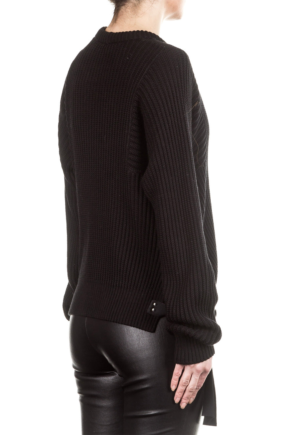 Helmut Lang Damen Strickcape Ripp schwarz