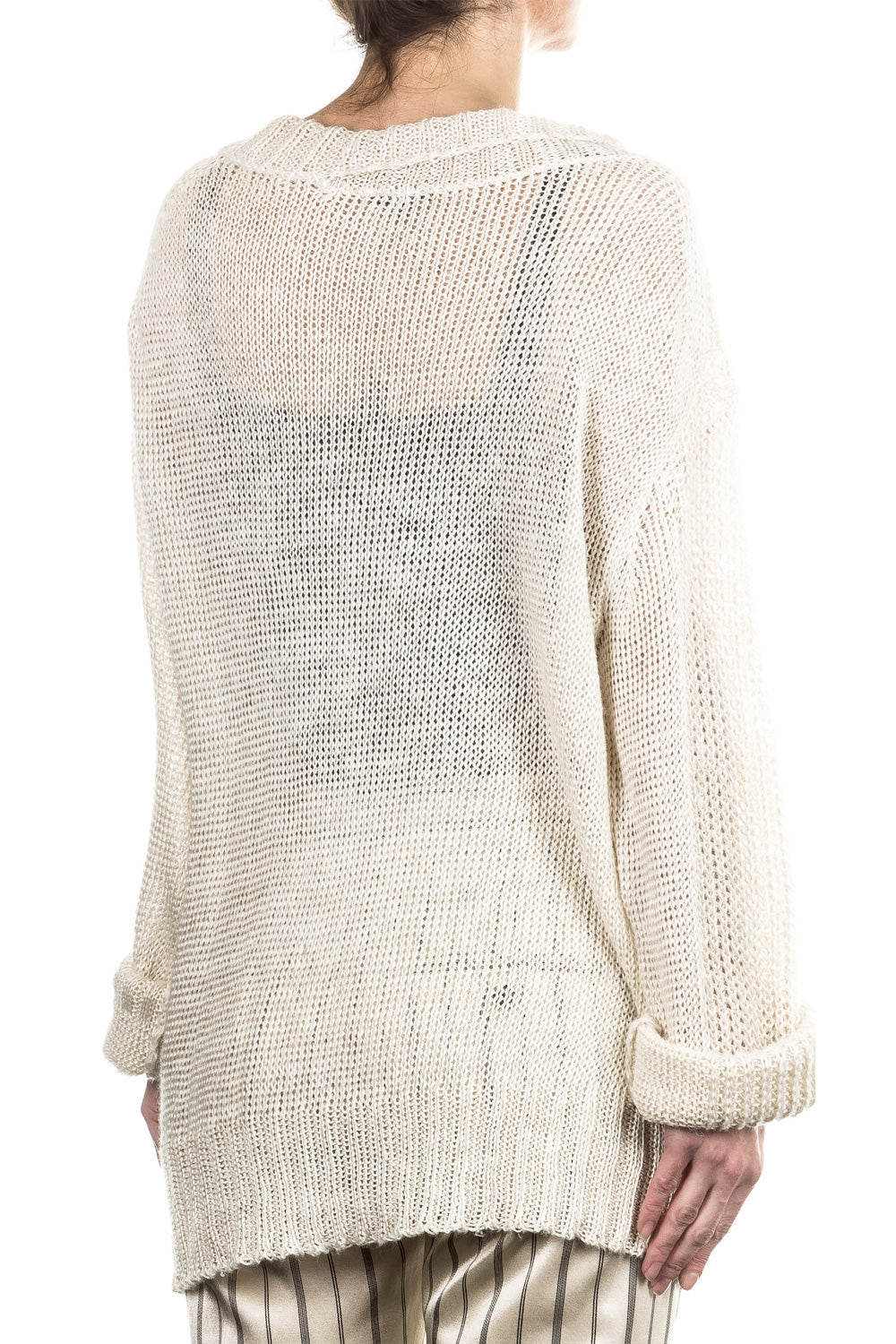 Ann Demeulemeester Unisex Grobstrick Pullover beige