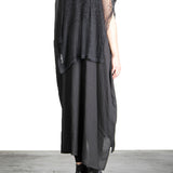 Yohji Yamamoto Damen Kleid Mit Netzapplikation schwarz
