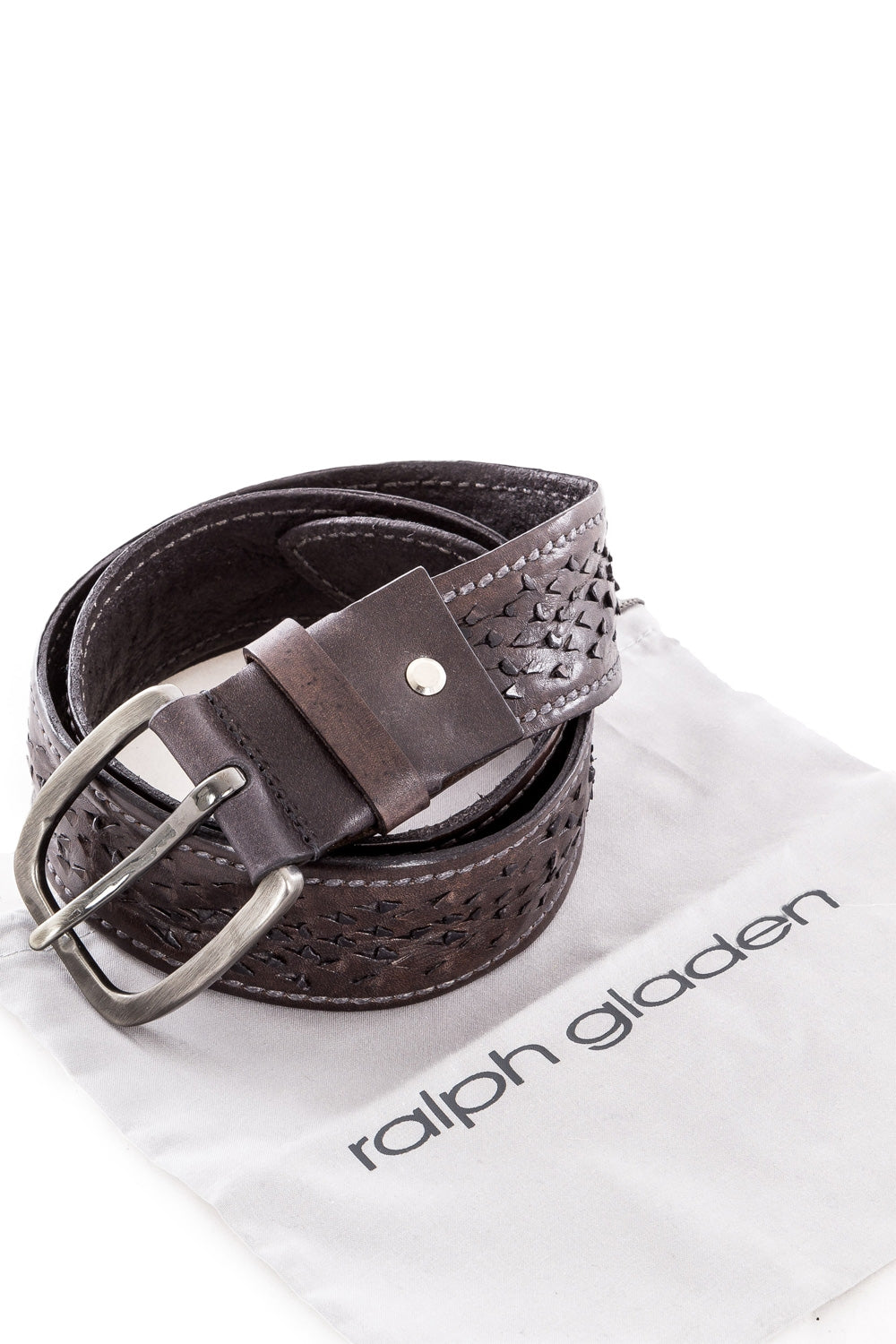 Ralph Gladen Ledergürtel VINTAGE SCHNITT dunkelbraun