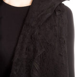 Claudio Cutuli Damen Lederweste Used Look Avantgarde schwarz