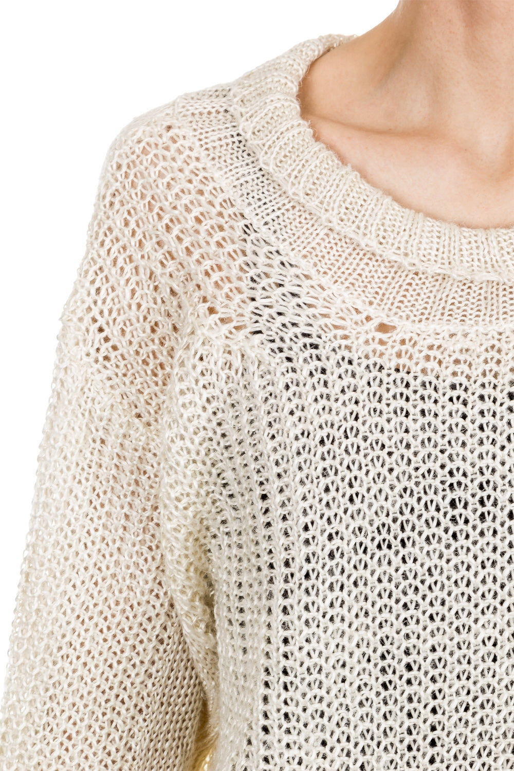 Ann Demeulemeester Unisex Grobstrick Pullover beige