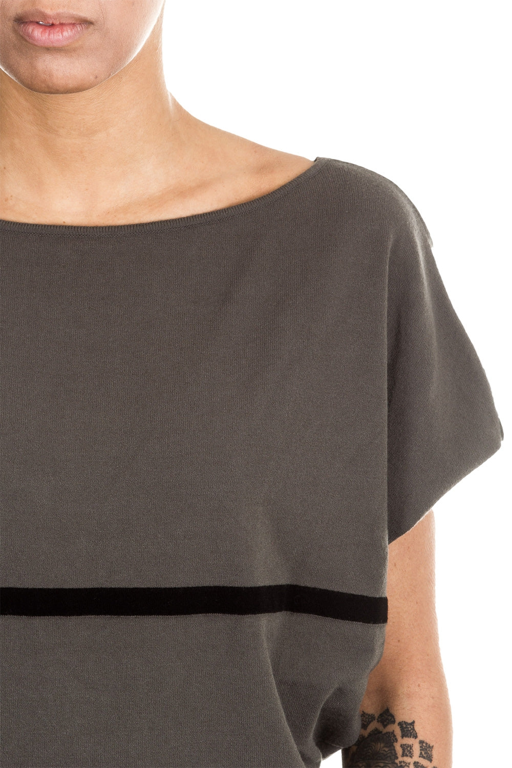 Sarah Pacini Oversized Pullover khaki schwarz