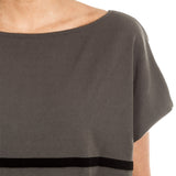 Sarah Pacini Oversized Pullover khaki schwarz