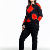 Gilda Midani Damen Langarmshirt rot schwarz