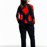 Gilda Midani Damen Langarmshirt rot schwarz