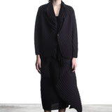 Issey Miyake Damen Avantgarde Jacke Plissiert schwarz