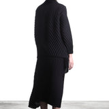 Issey Miyake Damen Avantgarde Jacke Plissiert schwarz