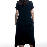 Yohji Yamamoto Wollkleid Schwarz – Rückansicht