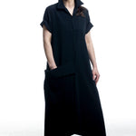 Yohji Yamamoto Wollkleid Schwarz – Vorderansicht