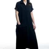 Yohji Yamamoto Wollkleid Schwarz – Vorderansicht