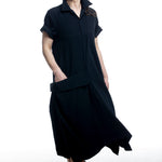 Yohji Yamamoto Wollkleid Schwarz in Bewegung