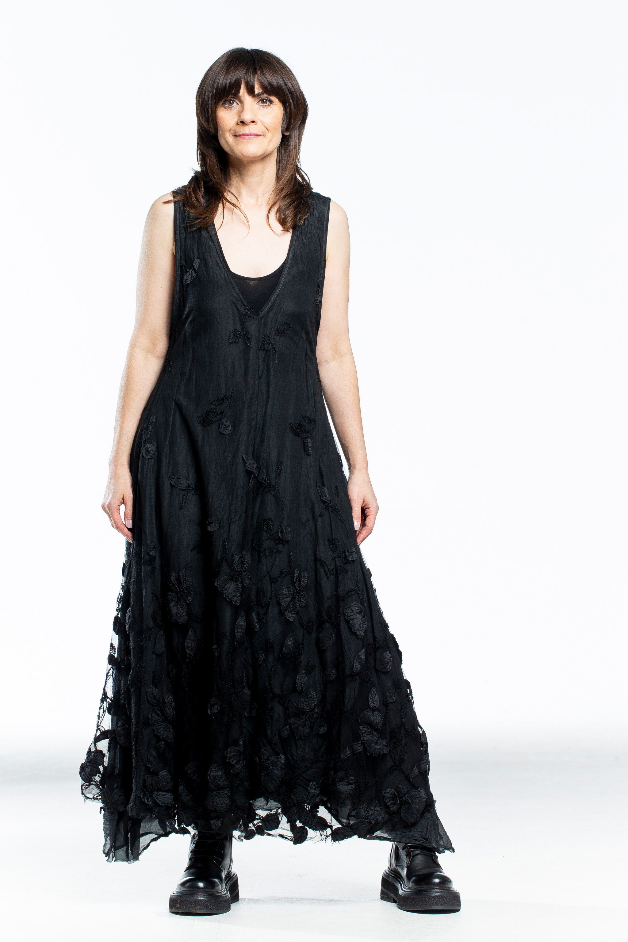 Designerkleid aus schwarzer Spitze von Marc Le Bihan