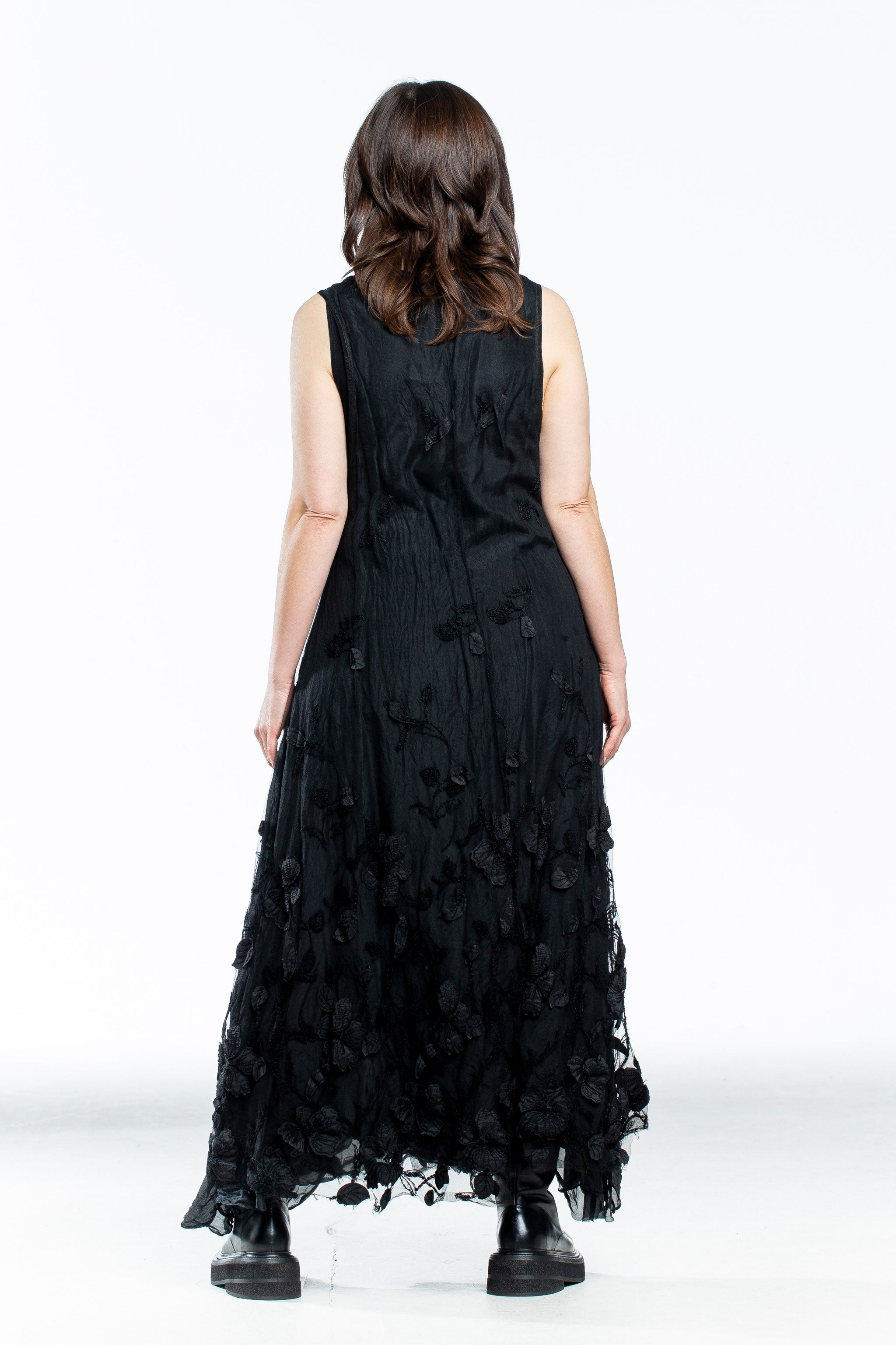 Marc Le Bihan Kleid mit floraler Spitze und Layering