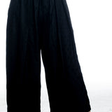 Uma Wang Damen Hose Schwarz mit weitem Bein