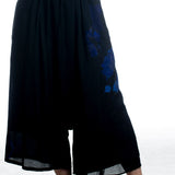 Y’s Yohji Yamamoto Damen Hose mit abstraktem Print Schwarz- Blau