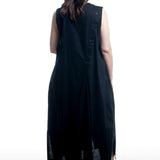 Y’s Baumwollkleid Schwarz – Rückansicht