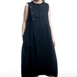 Y’s Baumwollkleid Schwarz – Vorderansicht