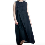 Y’s Baumwollkleid Schwarz in Bewegung